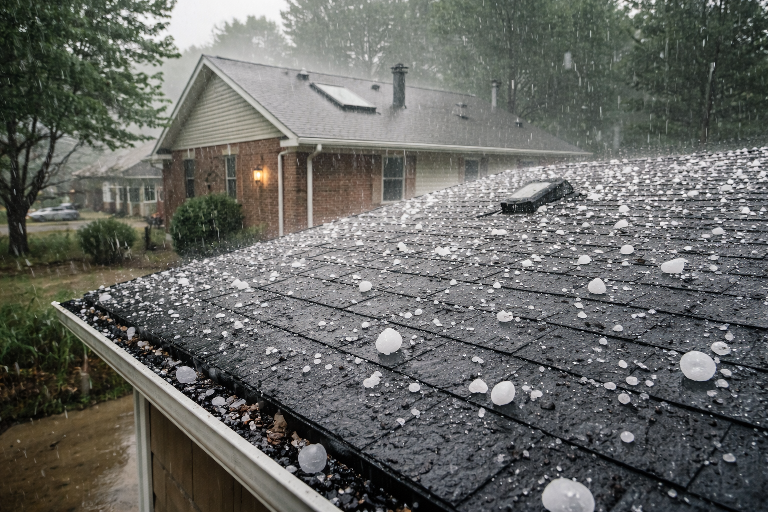 Hail impact marks causing roof replacement in Oklahoma City