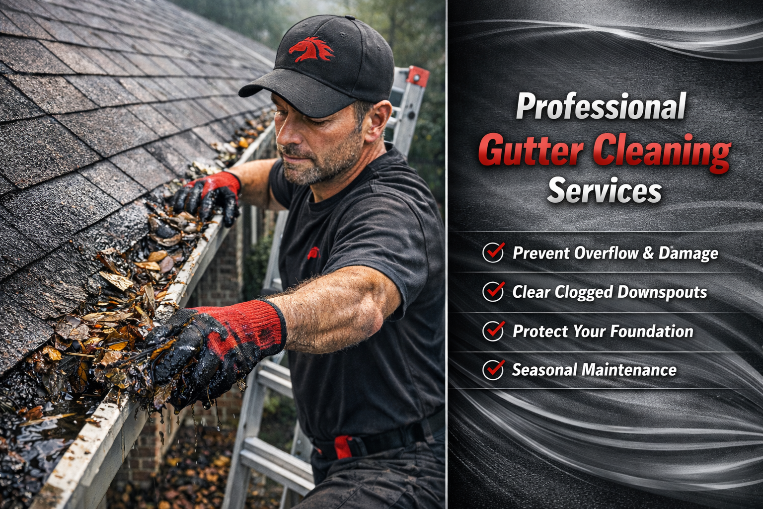 Professional gutter cleaning services illustration