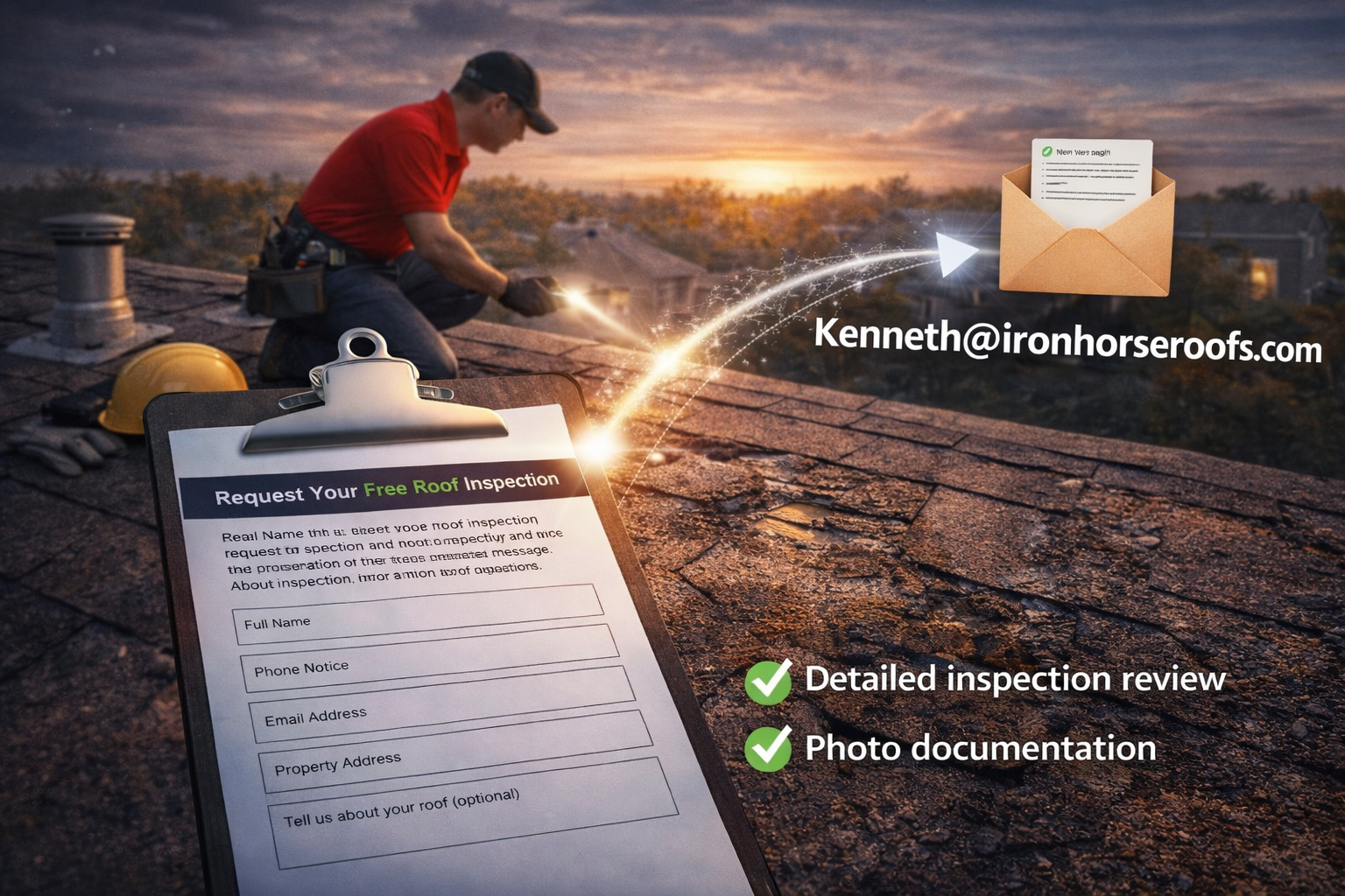 Sending your free roof inspection request