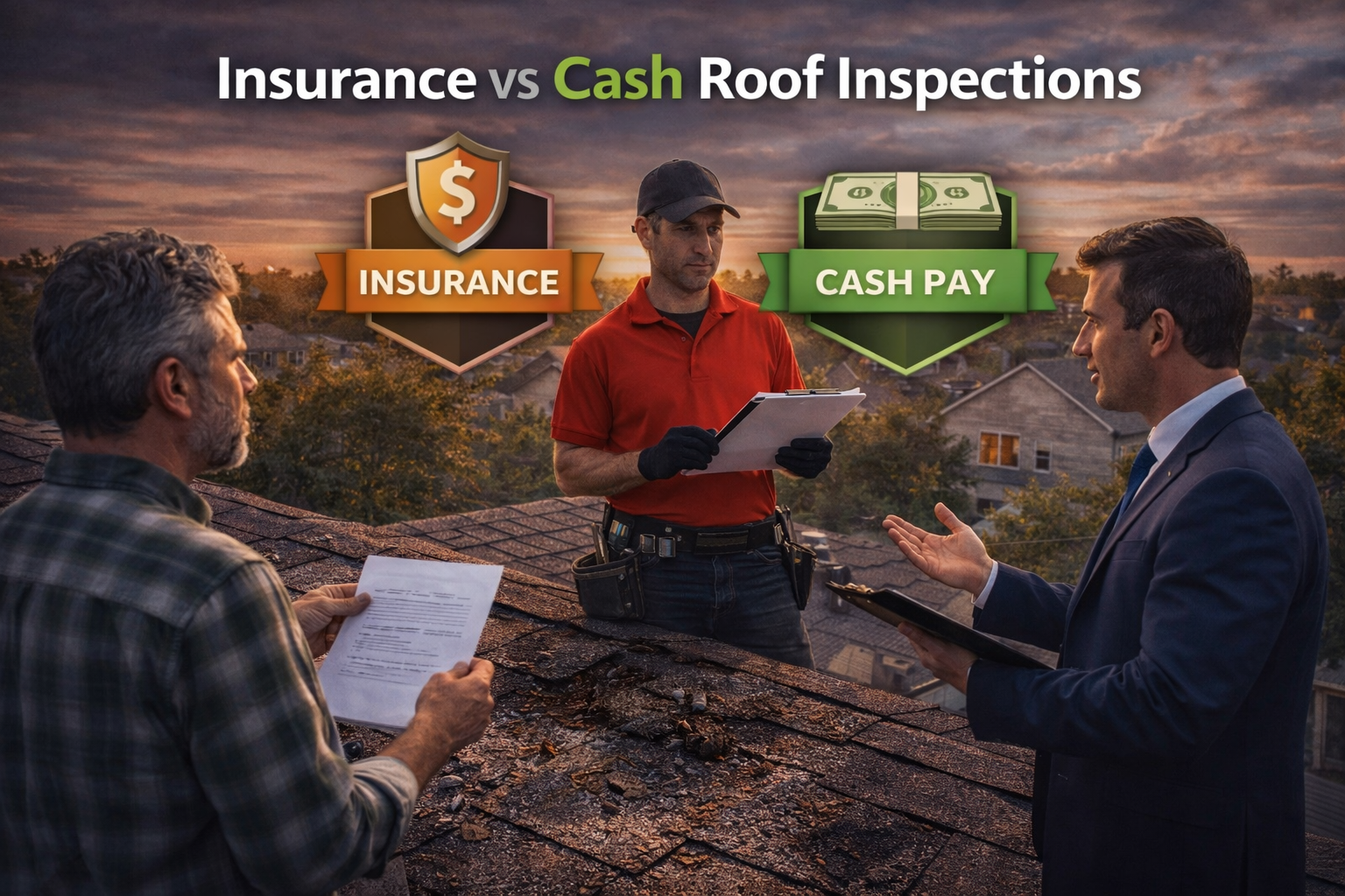 Insurance vs cash roof inspection comparison